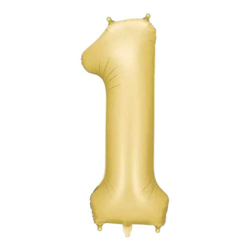 Picture of FOIL BALLOON NUMBER 1 SATIN GOLD 34 INCH
